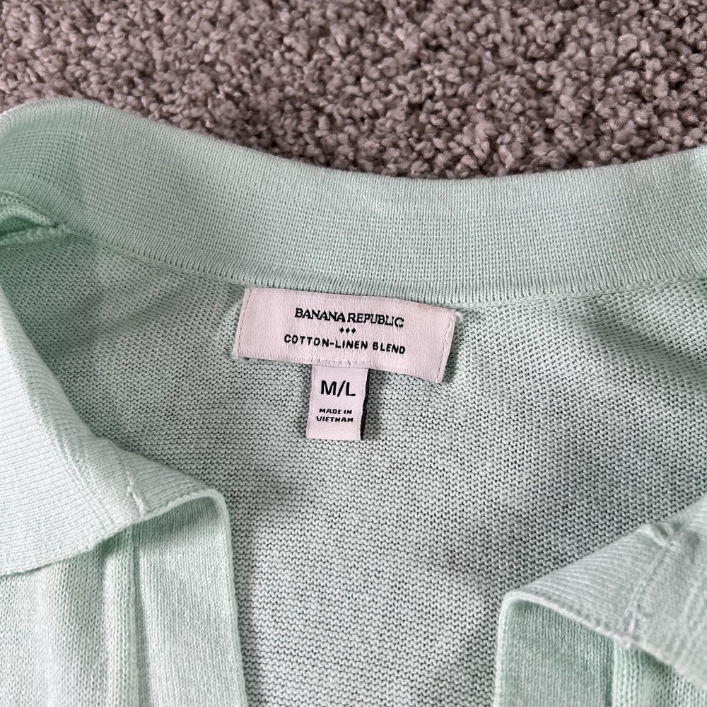 Banana Republic Mint Johnny-Collar Oversized Short Sleeveless Women's Medium /L - Picture 3 of 8